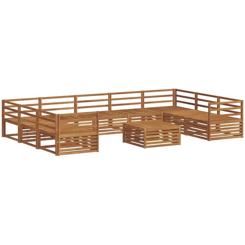  Set vanjskih sofa 10 pcs Prirodna Čvrsto drvo akacije Slike