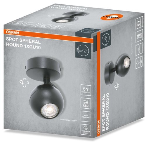 Osram Spot svetiljka SPOT SPHERAL 1xGU10/6W/230V crna Slike