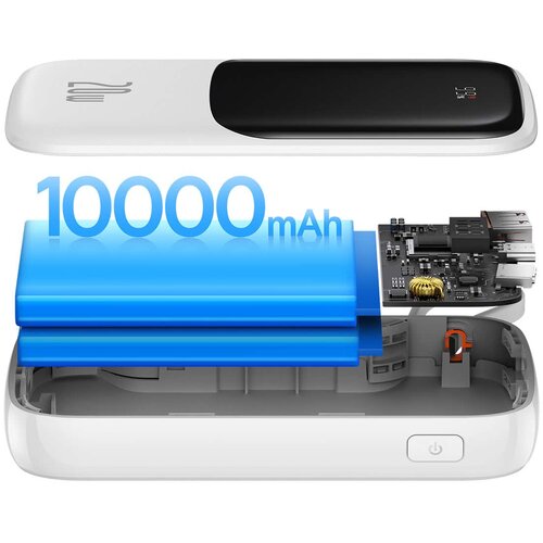 Baseus POWER BANK 10000MAH QPOW PRO - USB + TYPE C - PD 20W SA LIGHTNING KABELOM BIJELI Slike