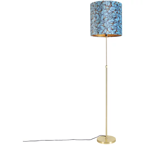 QAZQA Talna svetilka zlata / medenina z žametnimi senci metulji 40/40 cm - Parte