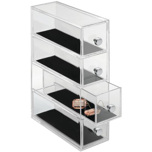 iDesign Prozoren organizator s 4 predali Clarity, višina 25,5 cm Cene