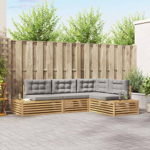 4 Komad Set vanjskih sofa Poliester Bijela Cijene