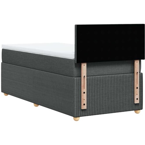 VidaXL Krevet s oprugama i madracem tamnosivi 90 x 190 cm od tkanine Slike