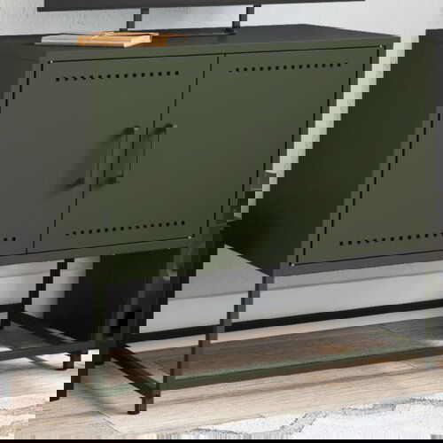 VidaXL TV ormarić maslinasti 68,5 x 39 x 60,5 cm čelični Slike