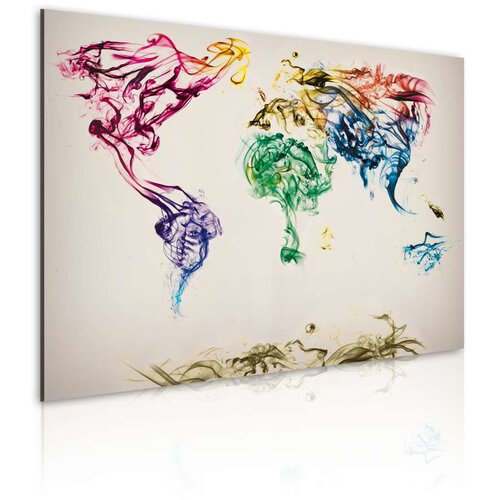  Slika - The World map - colored smoke trails 60x40 Slike
