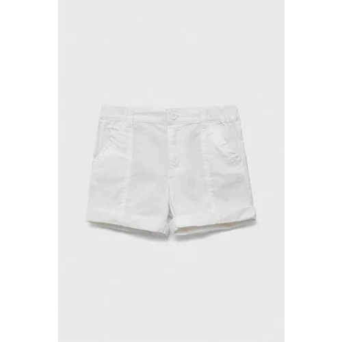 United Colors Of Benetton Otroške bombažne kratke hlače bela barva