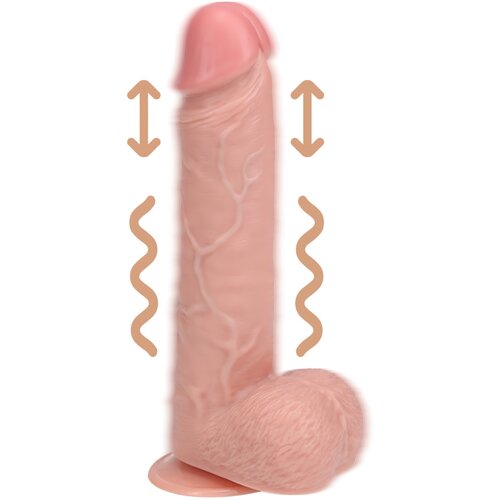REALROCK Vibro dildo Vibrating and Thrusting Straight Cene
