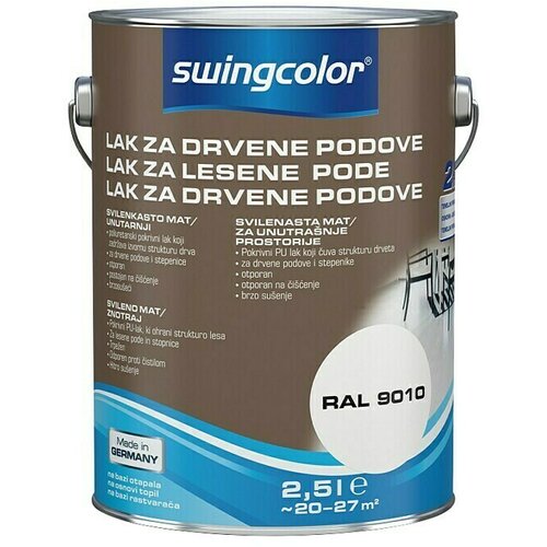 SWINGCOLOR Lak za drveni pod (Bijele boje, 2,5 l, Na bazi akrilata) Cijene