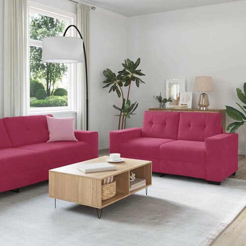  Set sofe 3 pcs Vjetrovita Crvena 221 x 80 x 80 cm Baršun Cene