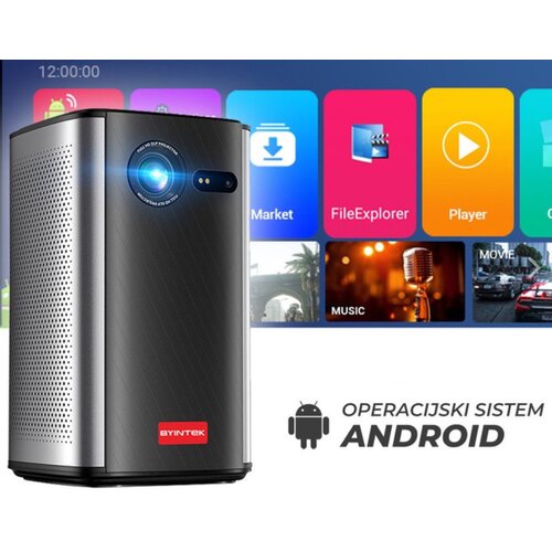 Byintek prenosni 3D led dlp projektor ufo P70X, android, 2 gb + 32 gb, daljinec, črn, (5000011540) Slike