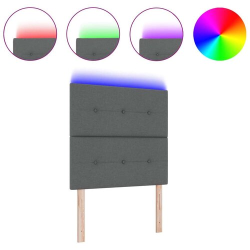  LED Uzglavlje Tamno Sivo 80 cm Tkanina Slike