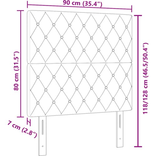  LED uzglavlje Tamnozeleno 90 cm Bar&amp;scaron;un Slike