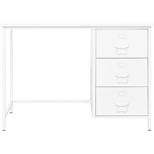 Maison Chic Industrijska Pisalna miza - pisarniška miza - Računalniška miza s predali bela 105x52x75 cm jeklo, (21785501) Cene