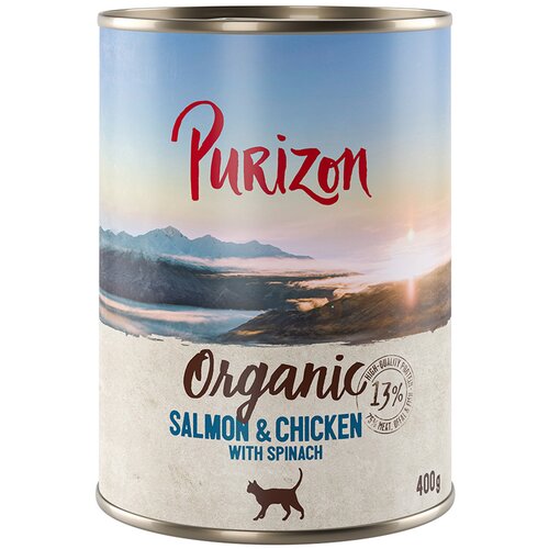 Purizon Organic 6 x 400 g - Losos i piletina sa &amp;scaron;pinatom Slike