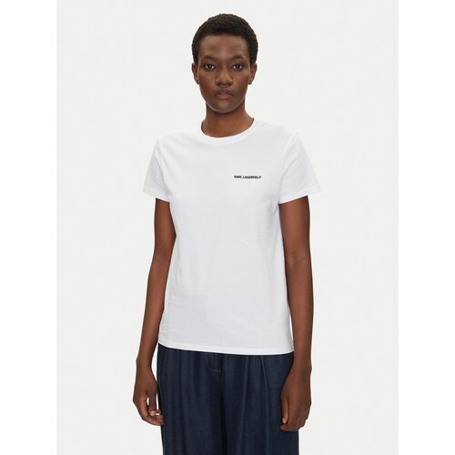 Karl Lagerfeld Majica A1W17019 Bela Regular Fit Slike