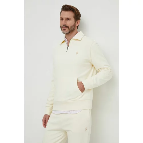 Polo Ralph Lauren Bombažen pulover moška, bež barva