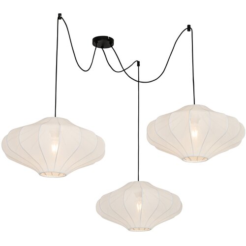 QAZQA Smart hanglamp wit 50cm 3-lichts incl. Wifi G95 - Plu Cene