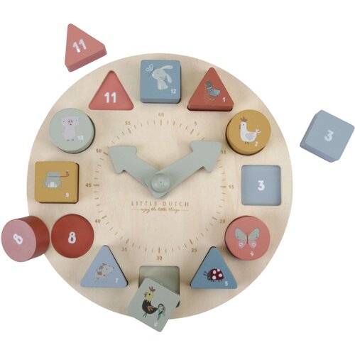 Little dutch drveni sat clock puzzle Cene