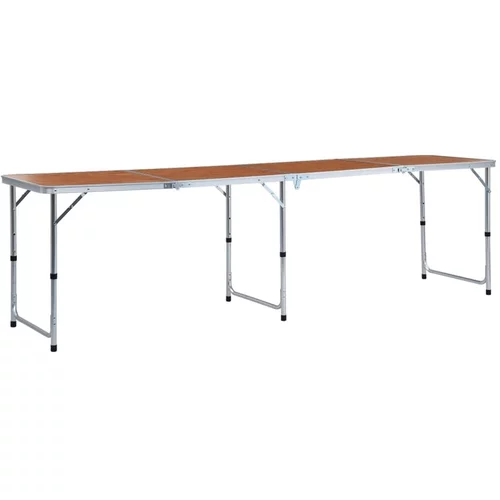  Zložljiva miza za kampiranje iz aluminija 240x60 cm