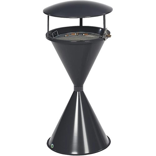 VAR Stožčast pepelnik s strešico in talno ploščo, jeklena pločevina, praškasto lakirana, rdeča Cene