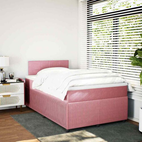 Box spring krevet s madracem ružičasti 120 x 200 cm bar&amp;scaron;unasti Slike