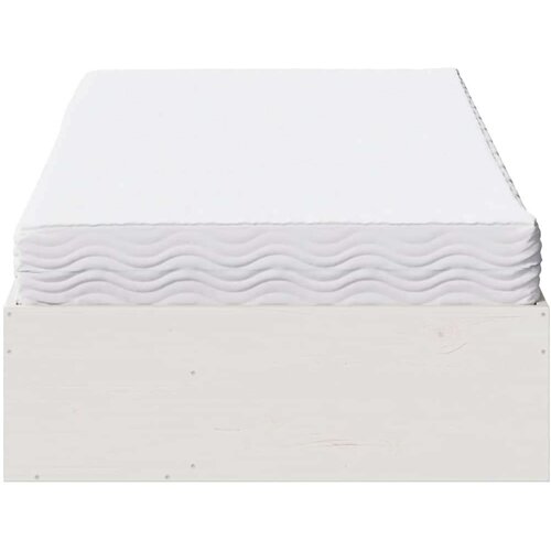  Dnevni krevet s madracem bijeli 100x200 cm puno drvo bor Slike
