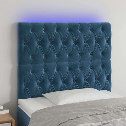  Posteljno vzglavje temno modro 90x7x118/128 cm žamet, (20951888) Cene