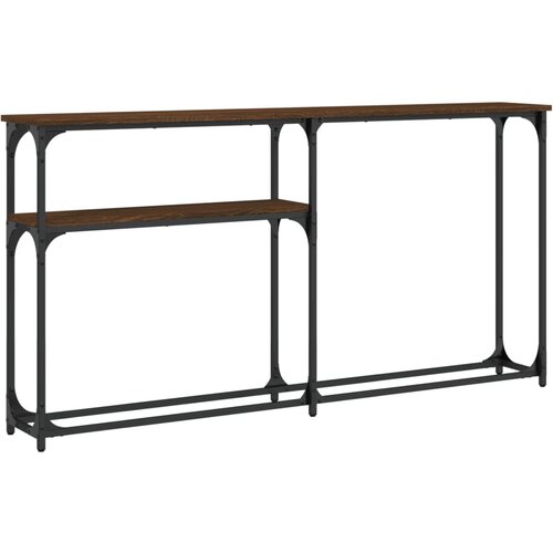 Maison Chic konzolna miza - miza ob steni rjav hrast 145x22,5x75 cm inženirski les, (21785969) Slike