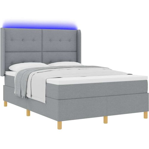 Box spring krevet Svijetlo siva 140 x 200 cm tkanina Slike