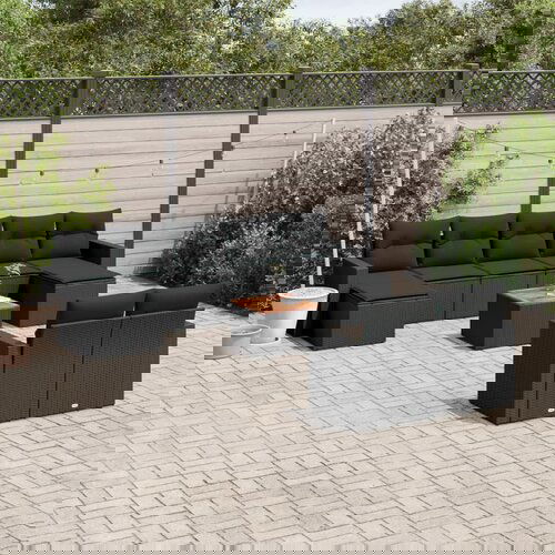 vidaXL 10-dijelni set vrtnih sofa s jastucima crni od poliratana Cijene