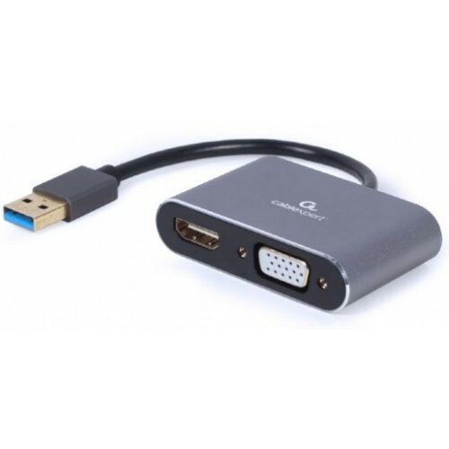 Adapter A-USB3-HDMIVGA-01 usb to hdmi + vga display sivi Slike
