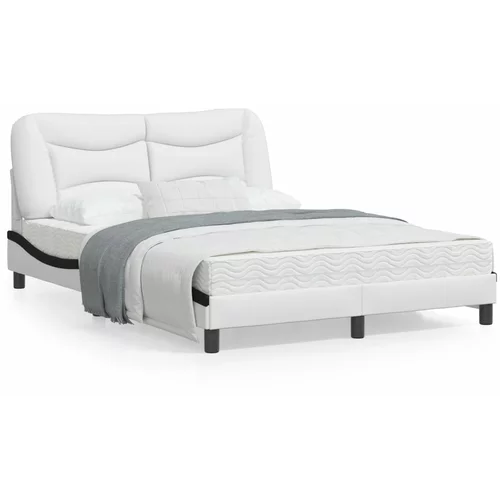 vidaXL Okvir kreveta LED bijelo-crni 120 x 200 cm umjetna koža