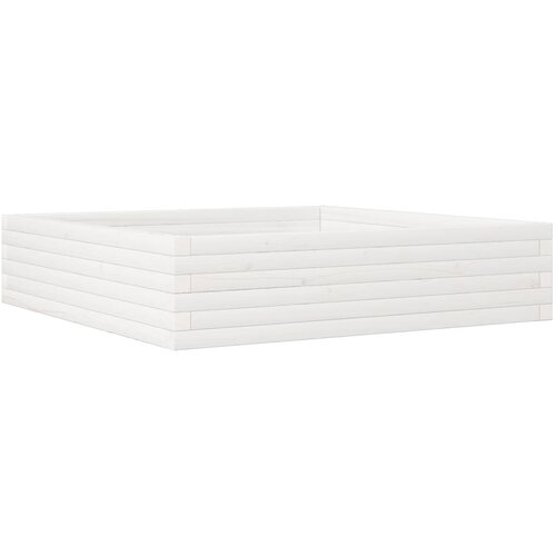  Vrtna sadilica bijela 100x100x23 cm od masivne borovine Slike
