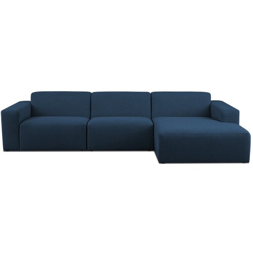 Scandic Tamno plava kutna garnitura od boucl&amp;eacute; tkanine (s desnim kutom) Roxy &amp;ndash; Slike