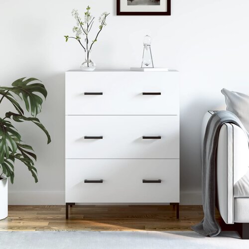 vidaXL Komoda bela 69,5x34x90 cm inženirski les Cene