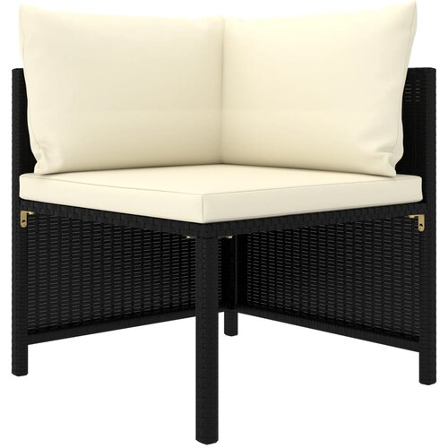 VidaXL Modularna kutna sofa od poliratana s jastucima crna Slike