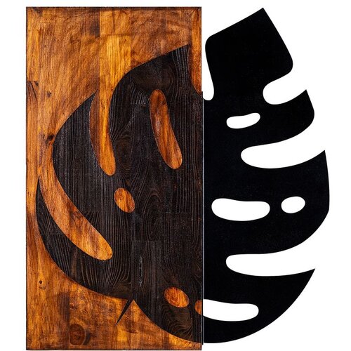 Wallity zidna dekoracija Leaf 2, 52x58 cm, Crna Slike