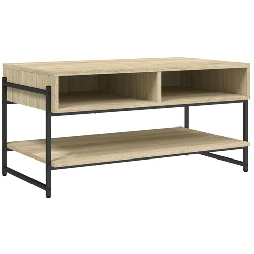 Maison Chic Klubska mizica - kavna mizica - Nizka mizica sonoma hrast 90x50x45 cm inženirski les, (21752704) Slike