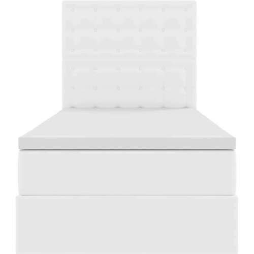  Krevet s od storage Čista bijela 90 x 200 cm Lažna koža Slike