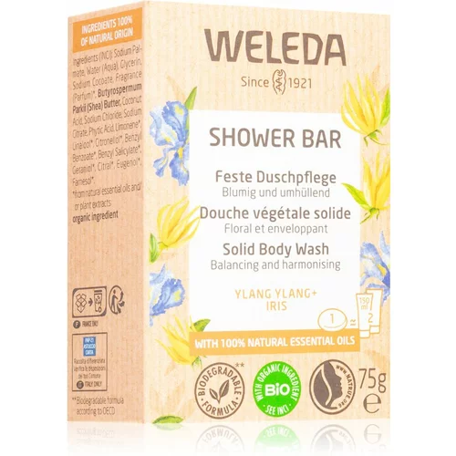 Weleda shower Bar Ylang Ylang + Iris aromaterapijski tvrdi sapun za osjećaj sigurnosti i ravnoteže 75 g