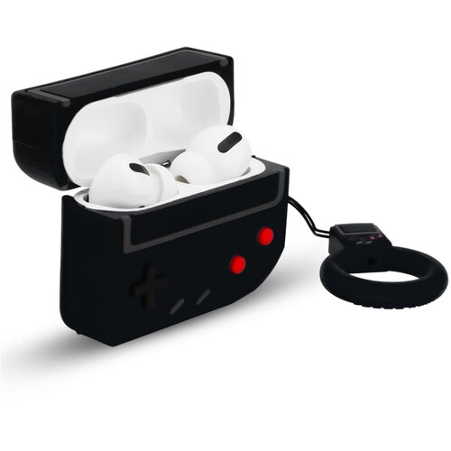 Cadorabo Ohi&amp;scaron;je, združljiv z Apple - Design Retro Game Black - Prenosne silikonske slu&amp;scaron;alke Za&amp;scaron;čitni pokrov 3D Keychain, (20570878) Slike
