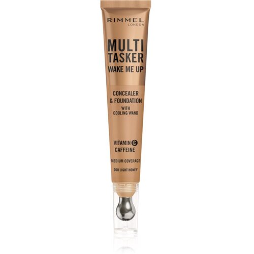 Rimmel London Multi-Tasker Wake Me Up tekući puder i korektor za sjaj lica nijansa 60 Light Honey 20 ml Slike