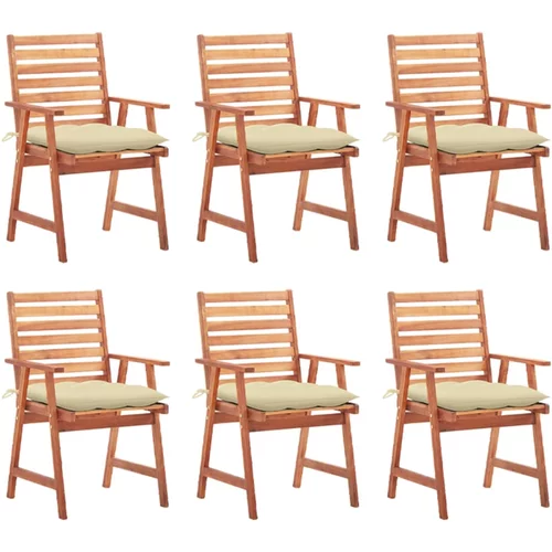  vrtne blagovaonske stolice s jastucima 6 kom od bagremovog drva