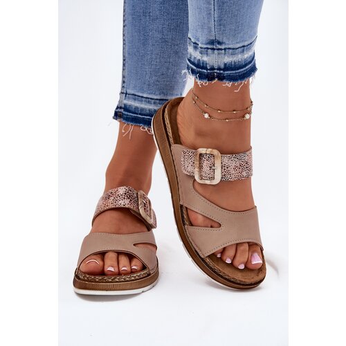 Inblu Lightweight Women&amp;#039;s Slippers With Buckle Beige Slike