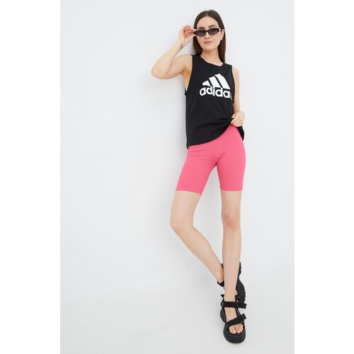 Adidas Bombažen top črna barva Slike