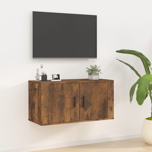 VidaXL Stenska TV omarica dimljen hrast 80x34,5x40 cm Slike