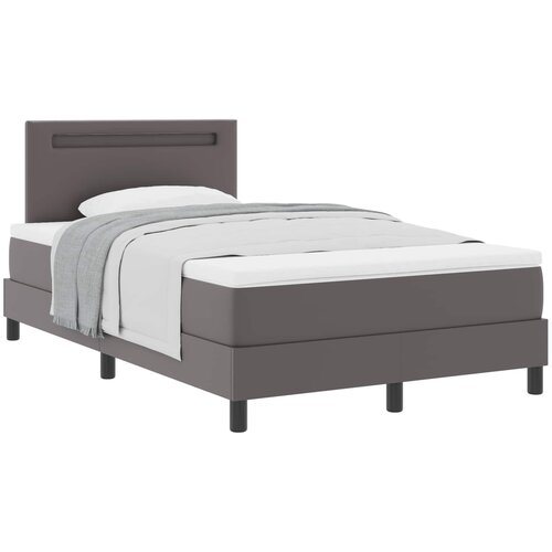 vidaXL Postelja z vzmetnico z vzmetnico Siva 120 x 190 cm Umetna koža, (5000128409) Cene