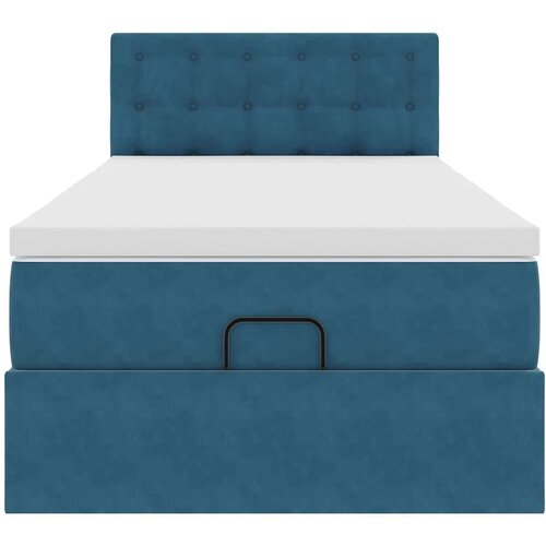 VidaXL Okvir kreveta s madraca tamnoplavi 90x200cm bar&amp;scaron;unasti Slike