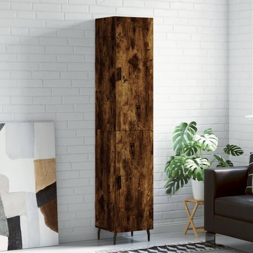 VidaXL Visoka omara dimljeni hrast 34,5x34x180 cm inženirski les Slike