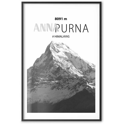  Plakat - Majestic mountain peak Annapurna mountain crown mountain landscape 29.7x42 Crni okvir s margom Cene